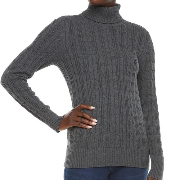 St. John's Bay Sweaters | St. John's Bay Turtleneck Long Sleeve Pullover Sweater | Color: Gray | Size: L | Sharkiescloset's Closet